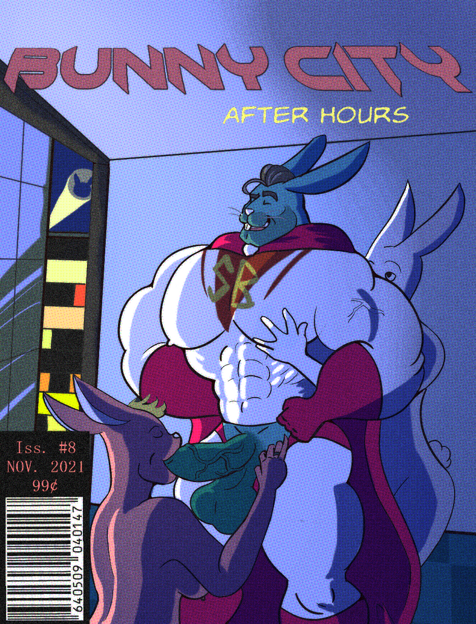 abs anthro balls balls_out biceps blowjob blue_bunny blue_fur boner breasts bunnies bunny bunny_city charles_(grungebeetle) city feeling_the_suck furry furry_porn gay gay_furries gays grungebeetle huge hyper male oral_sex orgasm pecs penis penis_out porn_comic_cover porn_magazine porn_parody quads rabbit solo superhero supersuit threesome triceps