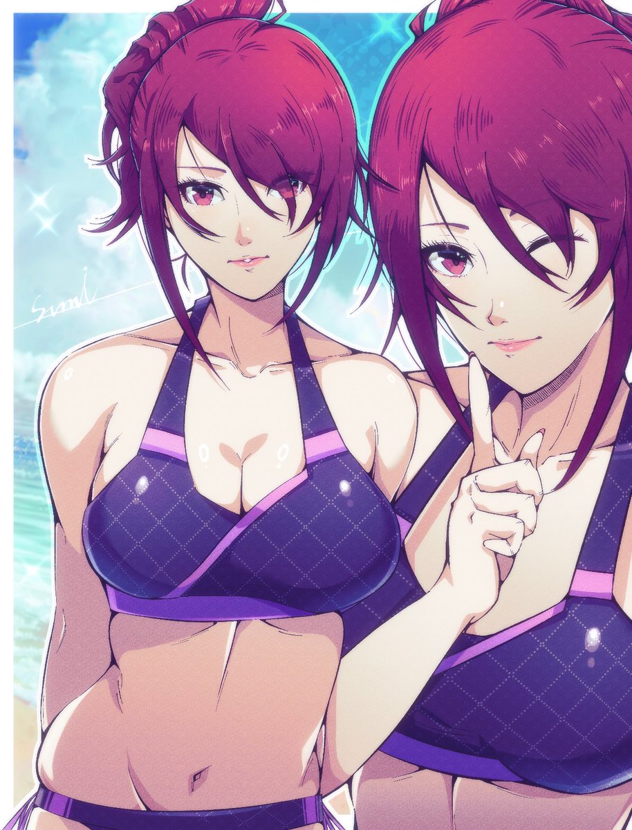 1girls, 2026, big breasts, bikini, breasts, cleavage, corner50777313, female, female only, large breasts, megami tensei, mitsuru kirijo, official alternate hairstyle, persona, persona 3, red eyes, red hair, swimsuit, tagme