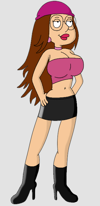 1girls, 2d, big breasts, breasts, family guy, fatandboobies, female, female only, glasses, hair, high heels, human, human female, human only, long hair, meg griffin, multiverse meg, solo