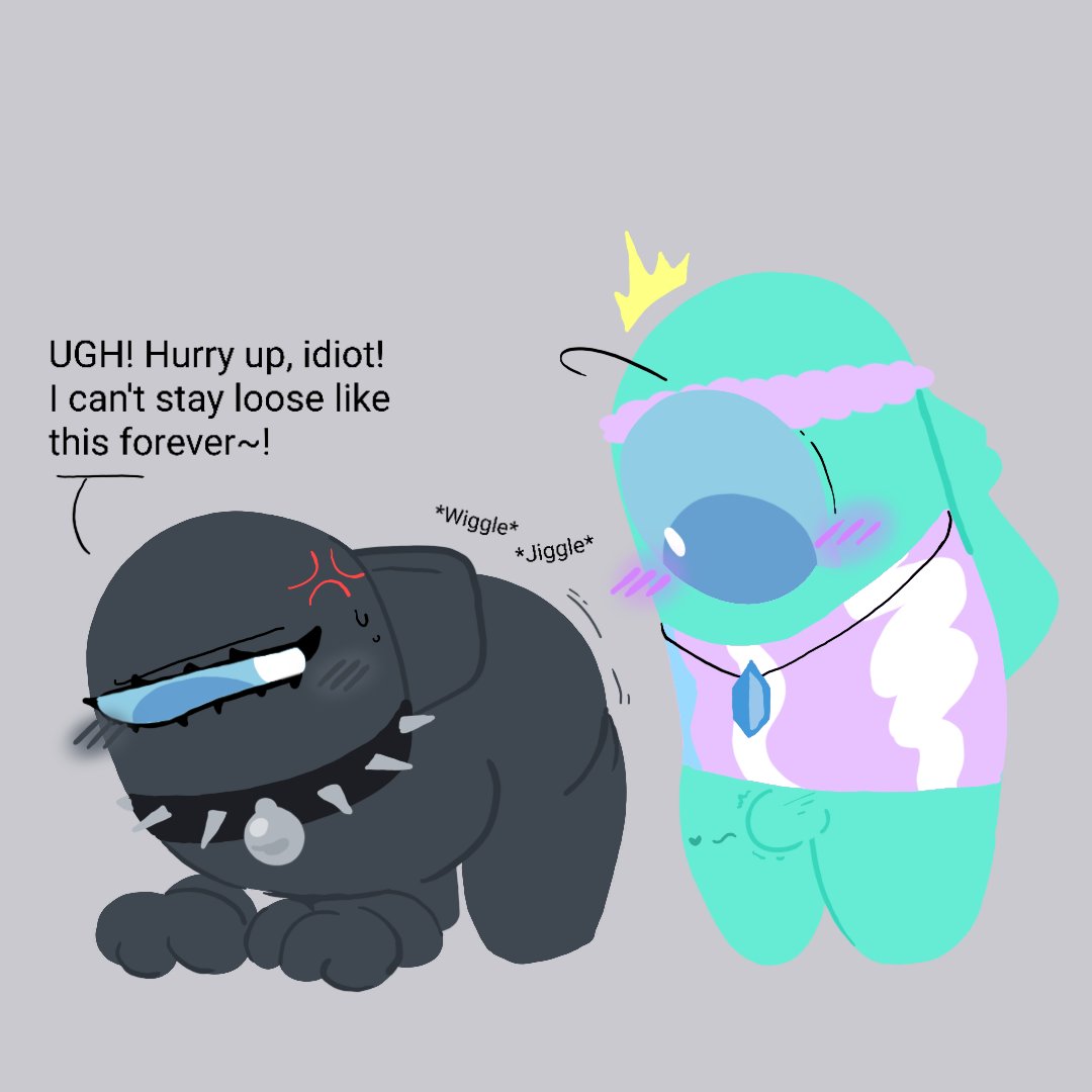 about to pound the fuck outta em, all fours, among us, among us (series), black (among us), buldge, cyan (among us), getting erect, penis, penis bulge, spiked collar