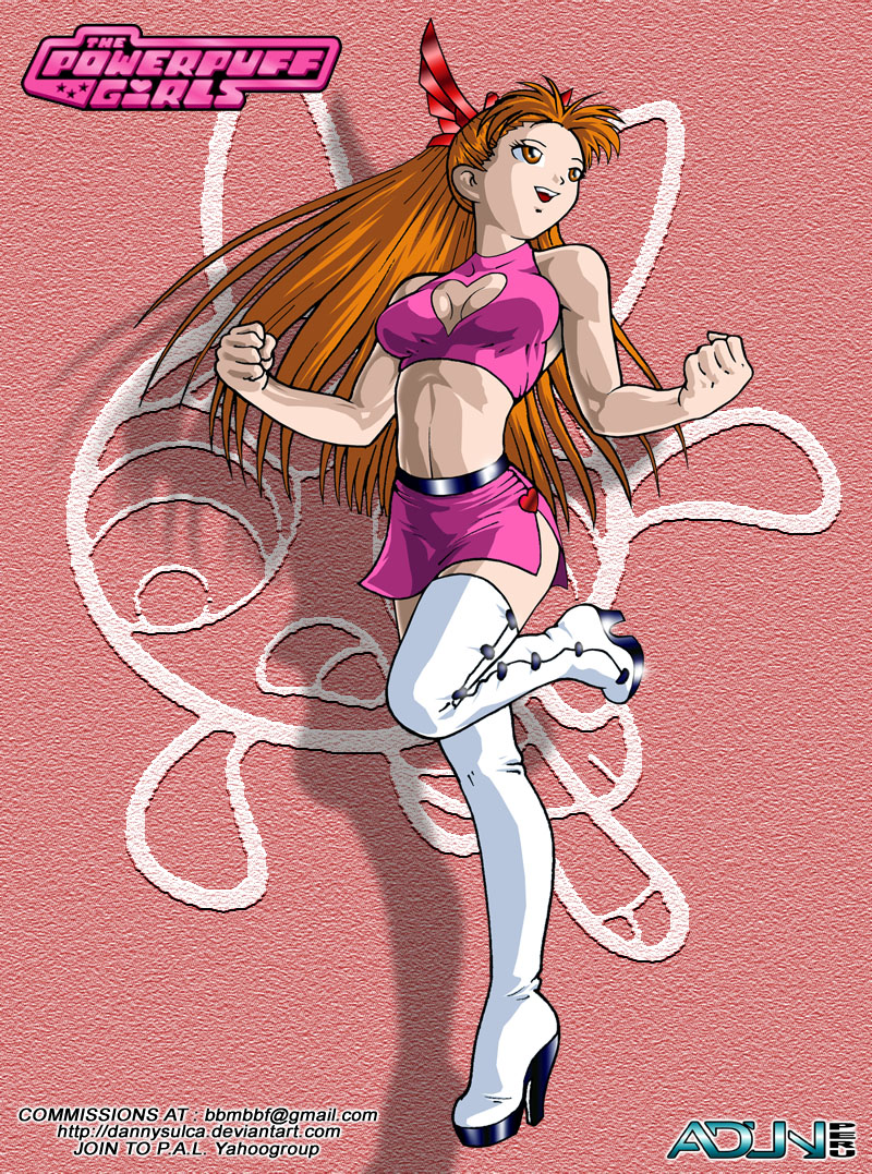 1girls bbmbbf blossom_(powerpuff_girls) breasts cleavage female heart_cleavage_cutout heart_cutout high_heel_boots high_heels long_hair medium_breasts orange_hair powerpuff_girls short_skirt skirt smooth_skin solo tagme white_legwear