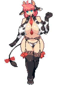 alpha_channel bovine female horn pixel_art tagme tail transparent_background yumurama