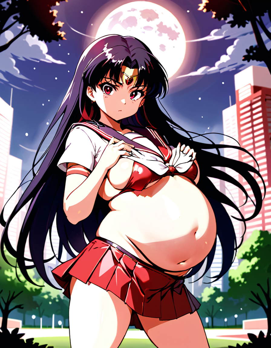 ai_generated long_hair pregnant sailor_moon_(anime) sailor_outfit short_skirt side_boob