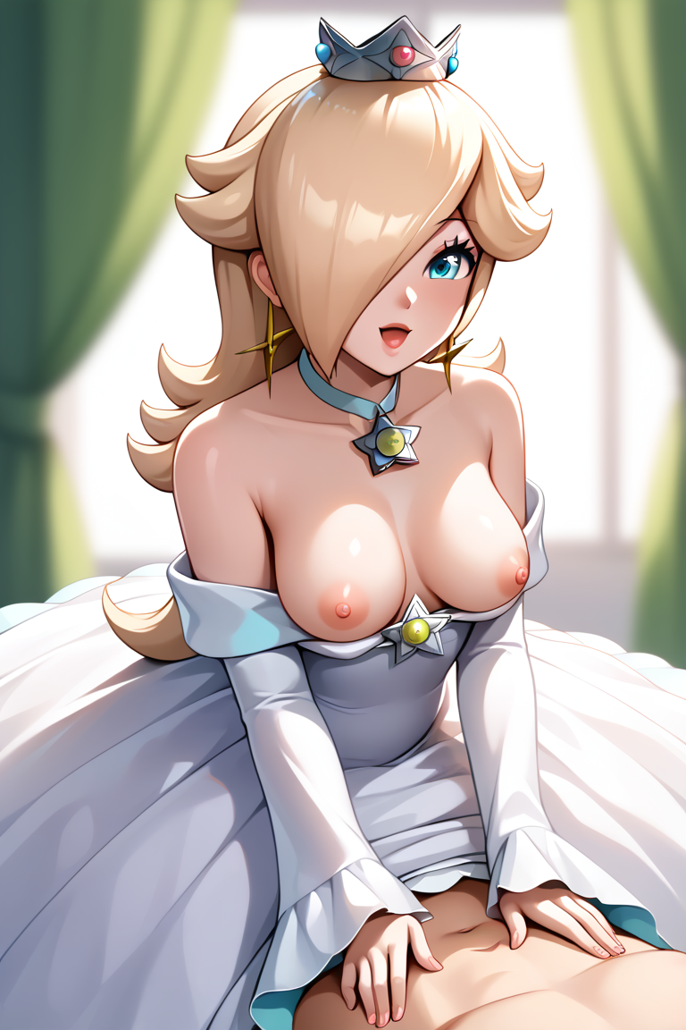 ai_generated cowgirl_position mario_(series) nintendo omega-weirdo princess_rosalina sex wedding_dress