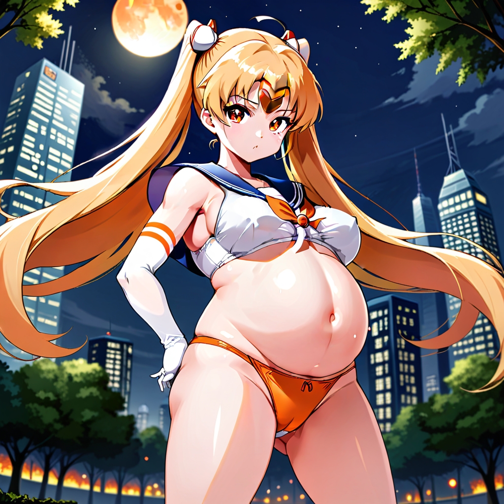 ai_generated blonde_hair long_hair panties pregnant sailor_moon_(anime) sailor_venus