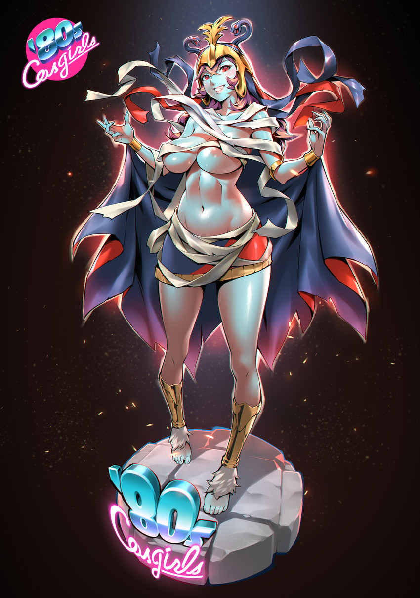 cape hourglass_figure huge_breasts mumm-ra mummy_wrappings navel one3four! rule_63 thundercats