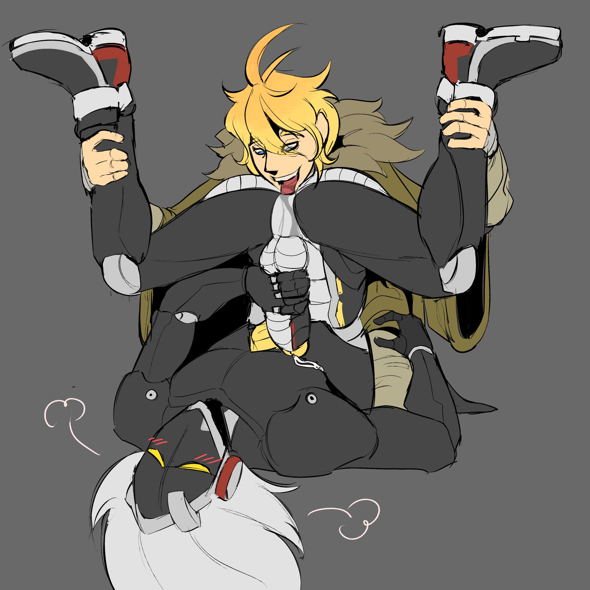 2boys, anilingus, anilingus from male, ass, billy kid (zenless zone zero), blonde hair, blonde-haired male, blush, chastisedhorns, clothed male, clothed male nude male, cum, eating ass, eating out, gay, hand on penis, humanoid, humanoid genitalia, humanoid penis, lokai (lokaiwanderer), male, male only, male penetrating, male/male, masturbation, nude, nude male, nude male clothed male, penis, robot, robot humanoid, robot joints, robot penis, sex, twink, white hair, yaoi, zenless zone zero