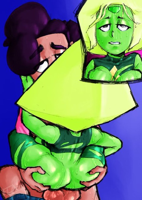 fenixlewdart, futanari, grabbing, grabbing ass, intersex, penetration, peridot (steven universe), sex, steven universe, stevonnie, tagme