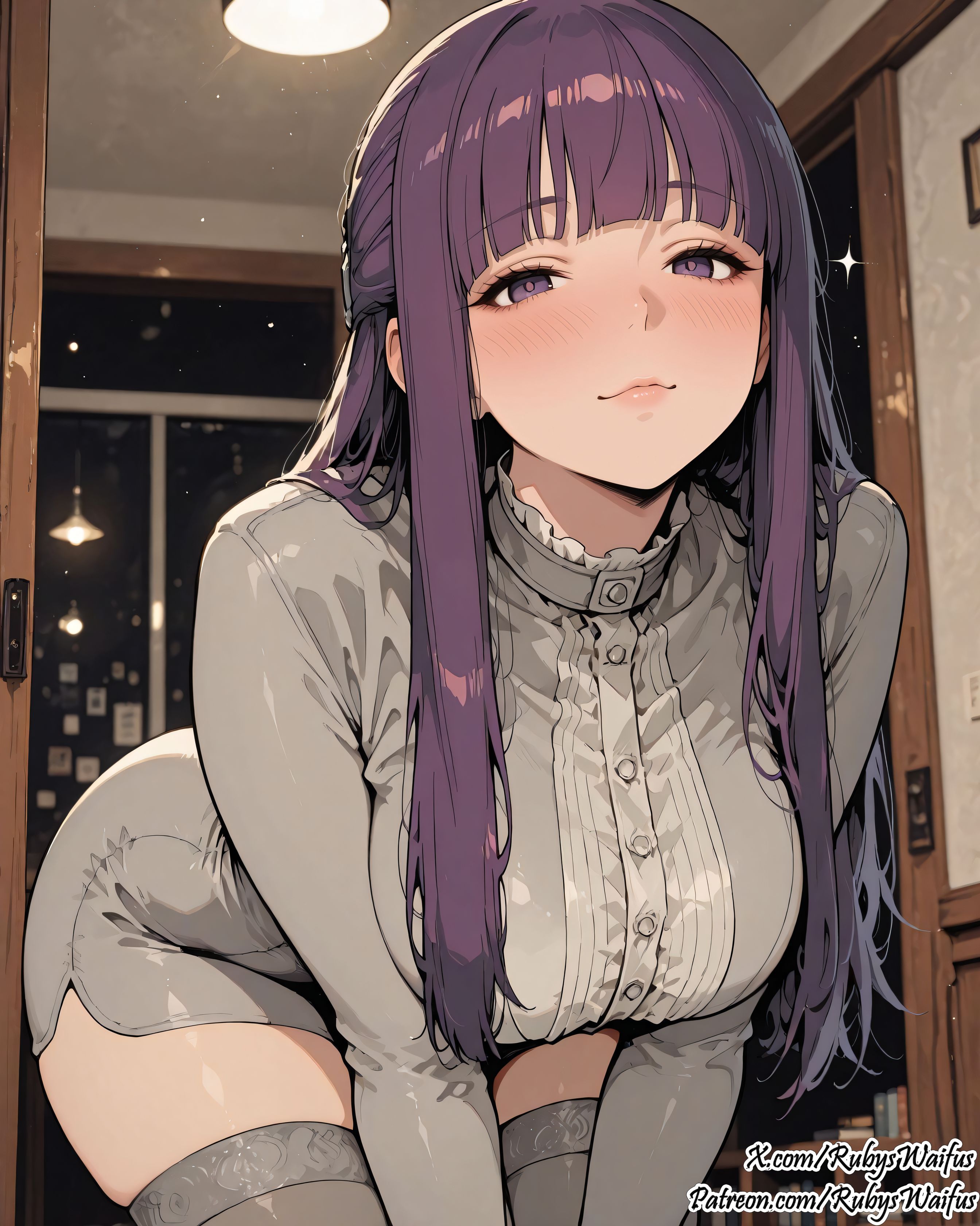 ai assisted, ai generated, anime, anime style, ass, big ass, big breasts, breasts, clitoris, curvaceous, curvaceous body, curvaceous female, curvaceous figure, female, female focus, fern (sousou no frieren), fit female, girly, hourglass figure, huge ass, huge breasts, pussy, rubyswaifus, sexy, shiny, sousou no frieren, uncensored, vagina, voluptuous, voluptuous female, waifu, waifu diffusion