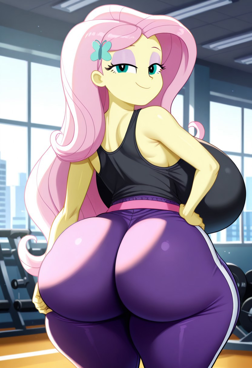 1female, 1girls, 2d, 2d (artwork), ai generated, ass, back view, big ass, big breasts, big butt, big nipples, big thighs, breasts, bubble butt, equestria girls, female, female focus, female only, fluttershy (eg), fluttershy (mlp), friendship is magic, from behind, hasbro, huge ass, huge breasts, huge butt, huge thighs, hyper ass, hyper breasts, hyper butt, my little pony, revealing clothes, sweat, tagme, text, thick thighs, thighs, thunder thighs, tight clothing, truth spider03