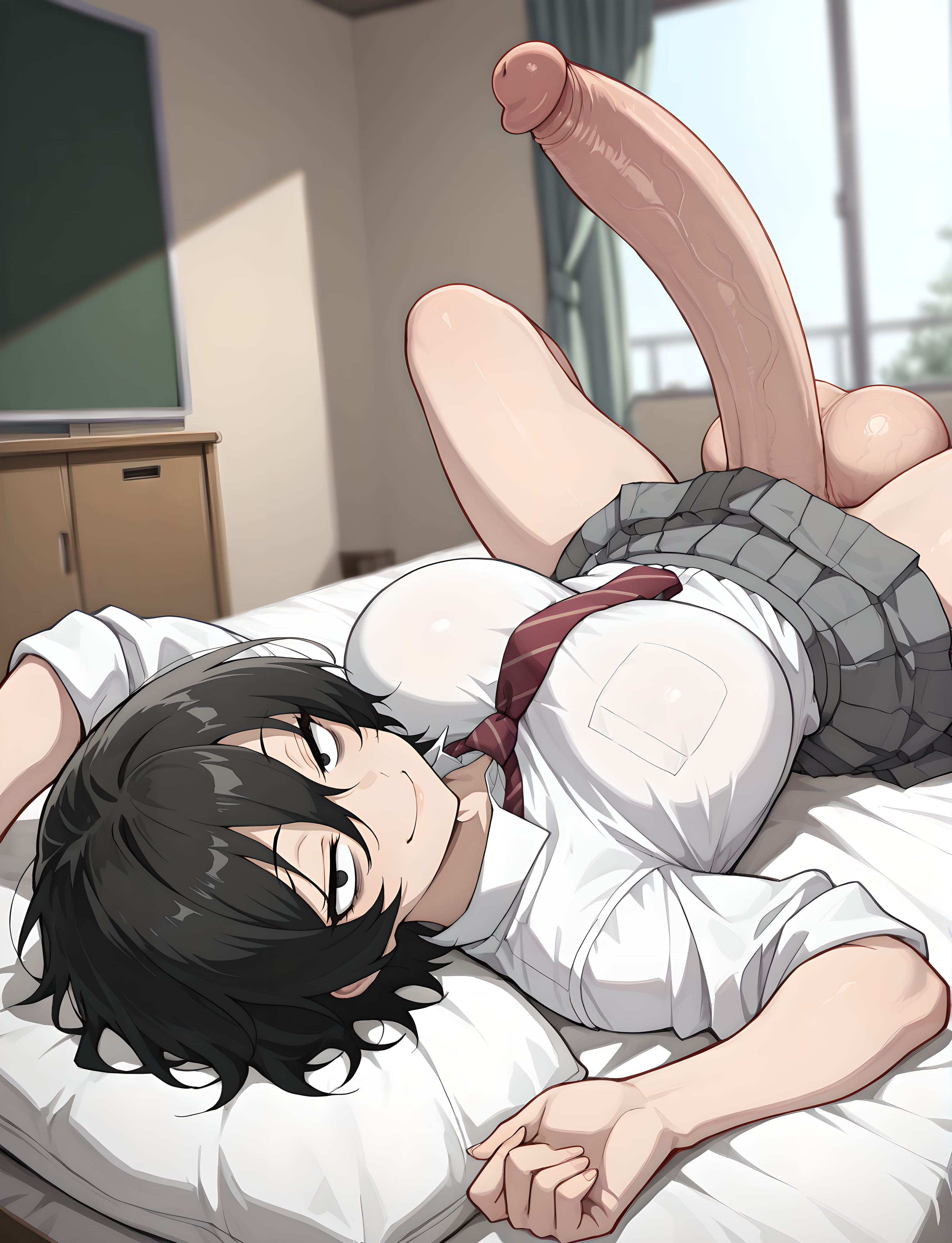 1futa, ai generated, asai akira, call of the night, futa only, futanari, grapesss, intersex, light skin, light-skinned futa, solo futa
