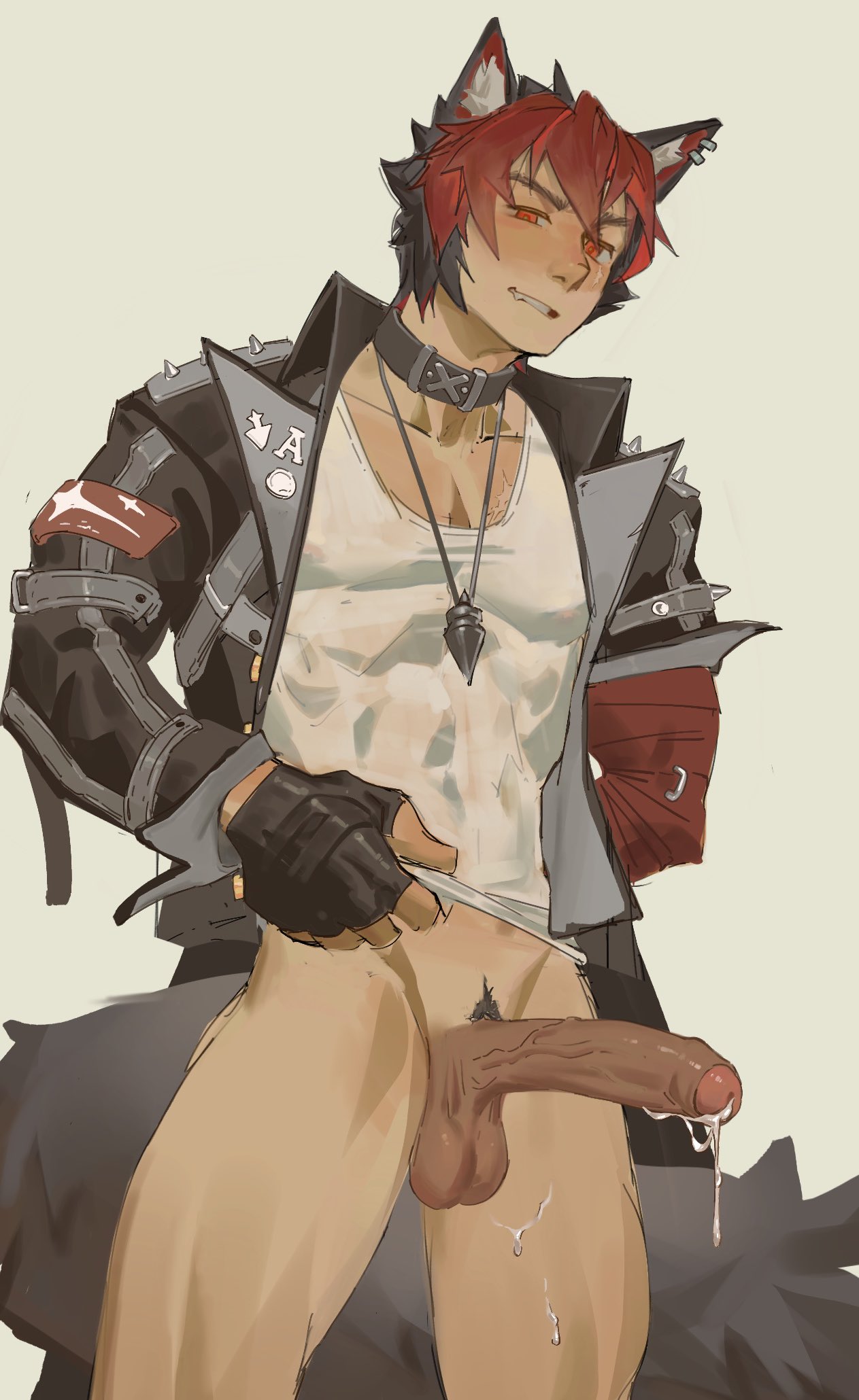 1boy, big penis, boner, bottomless, cum, cum on penis, cum on thighs, erect penis, erection, foreskin, gay, gay male, jacobneighbors, komano manato, male, male only, mihoyo, muscular, muscular male, penis, pubic hair, solo, solo male, thighs, uncircumcised, uncut, unretracted foreskin, veiny penis, yaoi, zenless zone zero