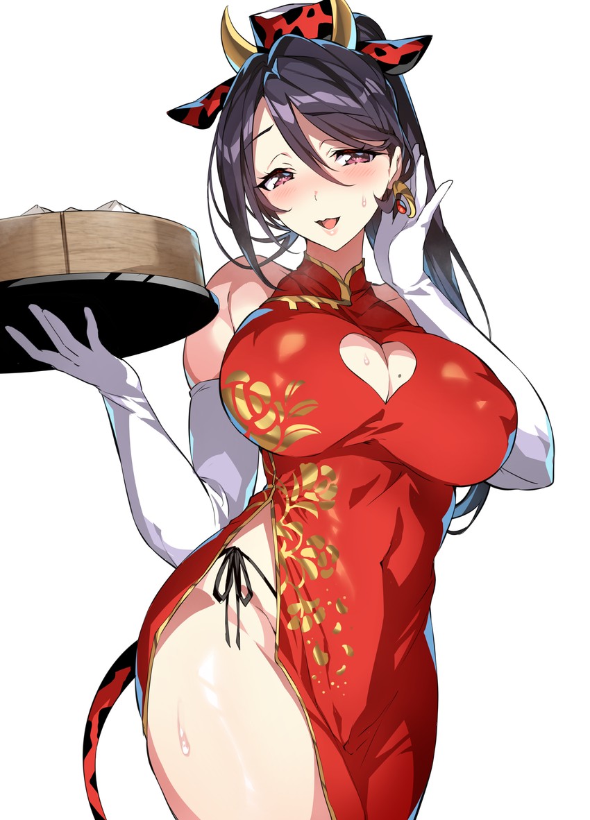 1girls, adoptive mother, artist request, asian, asian clothing, asian female, belly visible through clothing, black panties, black underwear, chinese clothes, chinese dress, cleavage, cleavage cutout, clothing, covered navel, covered nipples, fake animal ears, fat ass, female focus, female only, fully clothed, heart cutout, huge breasts, huge thighs, lunar new year, magical girl, mahou shoujo suzune magica, meaty ass, meaty butt, meaty thighs, mikoto tsubaki, navel, navel visible through clothes, nice ass, nice tits, nipple bulge, no sex, no visible genitalia, pink lips, skimpy clothes, slutty dress, sweatdrop, tagme, thong, traditional clothes, underwear, white gloves, wide hips