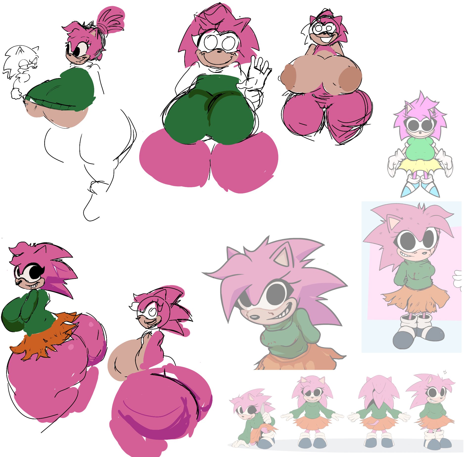 amy rose, classic amy rose, liz (treno), scarmentor, sega, sonic (series), sonic the hedgehog (series), sonic.exe, sonic.exe (series), unfinished, xxturkiaxx