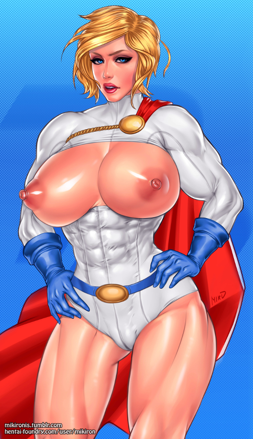 1girls, abs, blonde hair, blue eyes, breasts, cape, cleavage, dc, dc comics, female, female only, gloves, large breasts, legs, leotard, mikiron, muscles, muscular, muscular female, nipples, power girl, short hair, signature, solo, solo female, superman (series), tagme, text, thighs