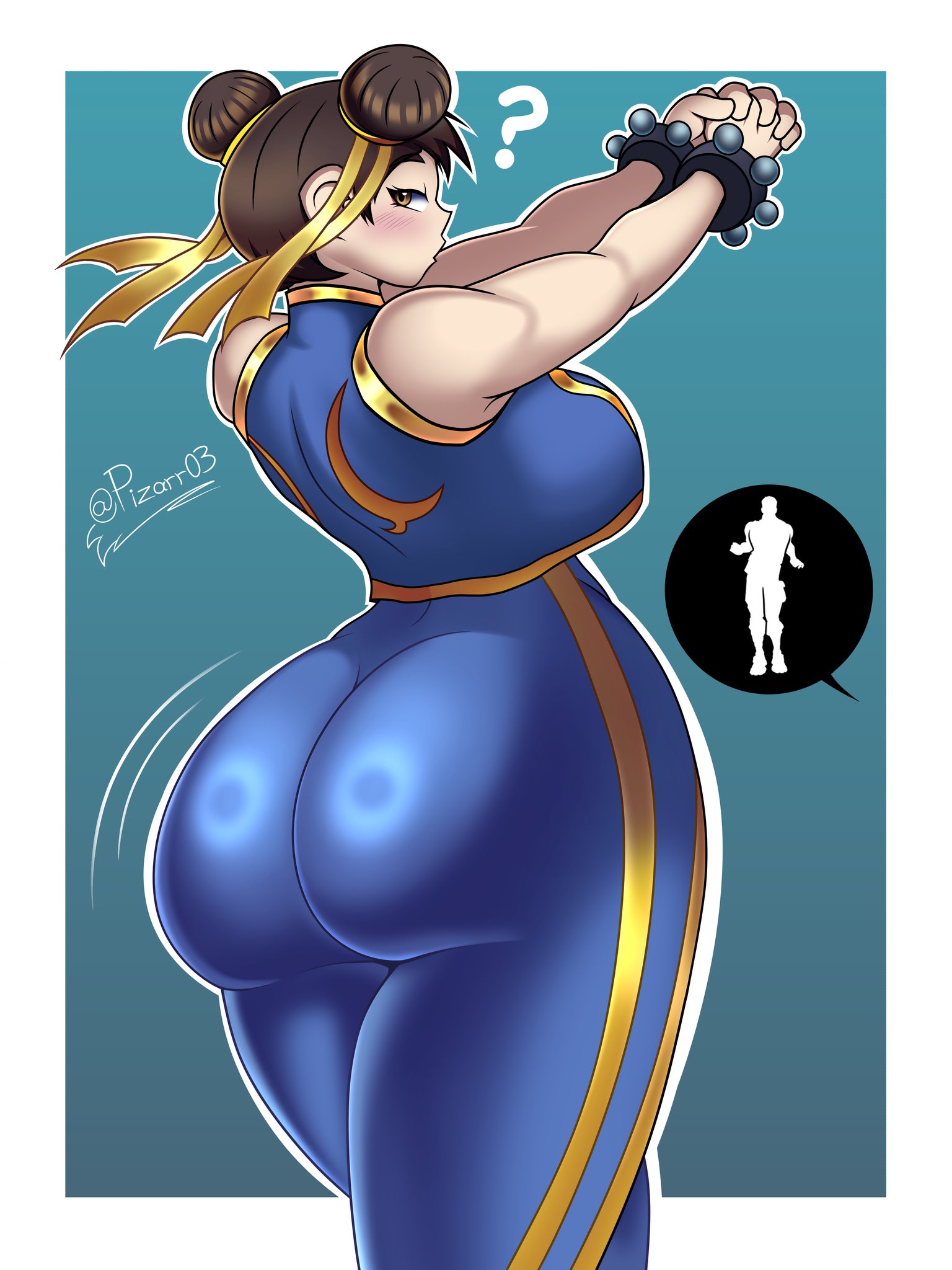 ?, 1girls, absurd res, absurd resolution, absurdres, action lines, alternate version available, asian, asian female, ass, ass focus, big ass, big butt, bottom heavy, breasts, brown hair, bubble ass, bubble butt, capcom, chinese clothes, chun-li, chun-li (fortnite), claun02, curvaceous, curvy, curvy female, curvy figure, double bun, emote, epic games, fat ass, female, female focus, female only, fortnite, fortnite: battle royale, hair bun, hair buns, hi res, high resolution, highres, huge ass, huge butt, large ass, light skin, light-skinned female, looking back, motion lines, movement lines, paag, sideboob, simple background, solo, solo female, solo focus, street fighter, street fighter v, stretching, stretching arms, tagme, thick thighs, thighs, voluptuous, voluptuous female, wiggle lines