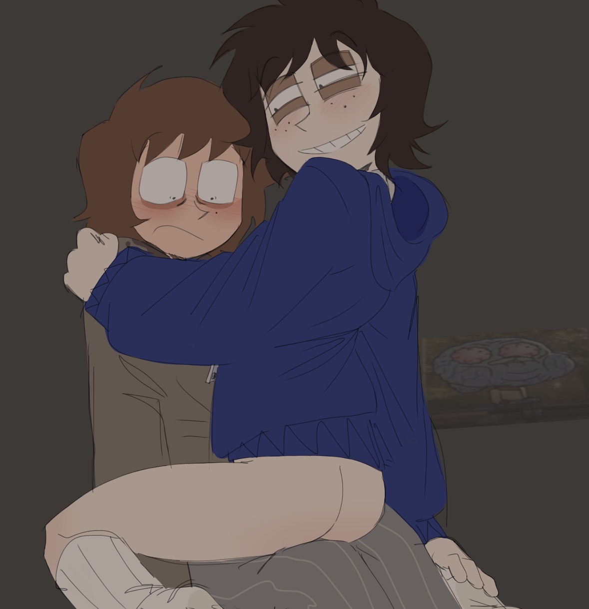blush, gay, mike wheeler, nervous, no visible genitalia, one wheat mark, skinny, stranger things, tagme, toony, will byers, yaoi