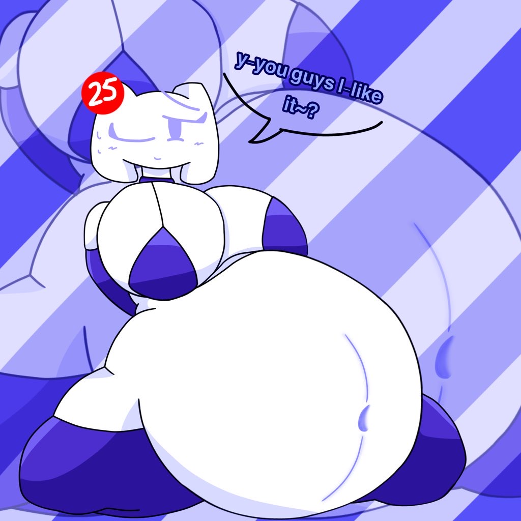 belly expansion, big belly, blush, blush lines, blushing female, clyde (discord), discord, discord (app), discord logo, erictheartist4fun, large ass, large breasts, purple bikini, thicc, thicc thighs, what the fuck