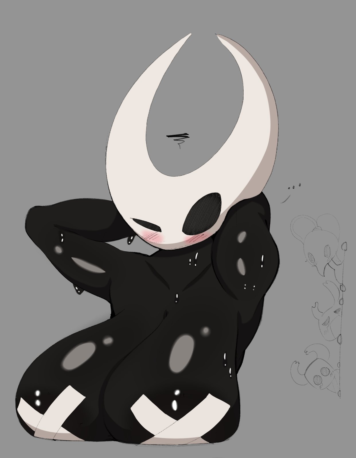 1girls, animal humanoid, anthro, armpits, arms behind head, arms raised, arthropod, arthropod humanoid, bare shoulders, big breasts, blush, breast rest, breast squish, breasts, breasts on table, cleavage, edit, edited, female, gonzalo costa, group, hands behind head, hi res, hollow knight, hornet (hollow knight), huge breasts, humanoid, insect humanoid, insects, iselda (hollow knight), large breasts, nipple tape, pasties, protagonist (hollow knight), raised arms, seductive, squish, sweat, tape, team cherry, the knight (hollow knight), unyin, video games, voluptuous, wet, zote