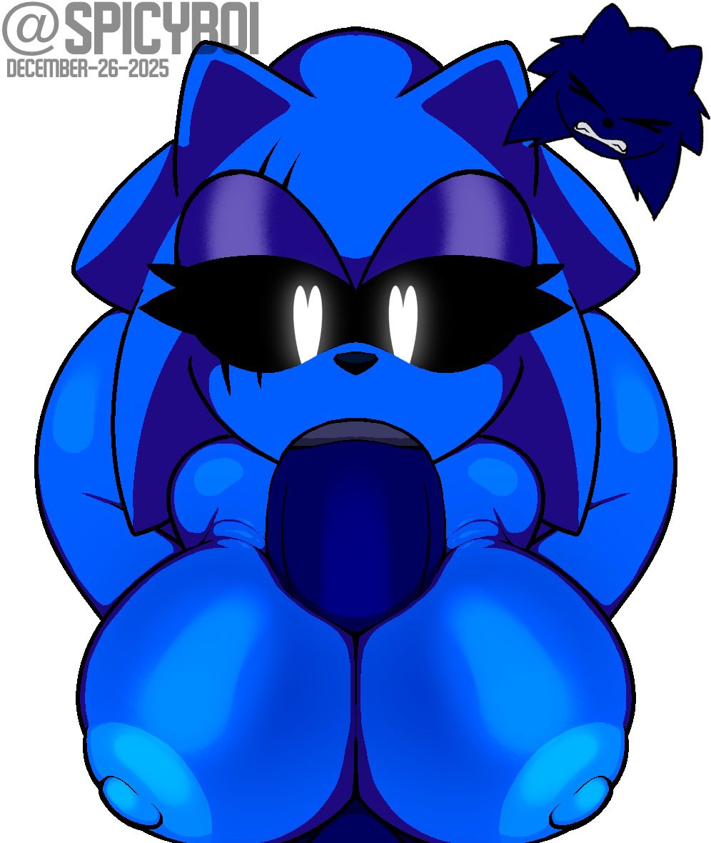 blowjob, enjoying sex, fanon, fanon horrors unknown, fellatio, friday night funkin, heart-shaped pupils, husband and wife, paizuri, sonic.exe (series), spicyboi