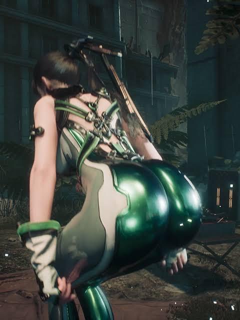 1girls ass big_ass black_hair eve_(stellar_blade) female female_focus female_only game_screenshot huge_ass long_hair planet_diving_suit_(7th)_(stellar_blade) ponytail solo stellar_blade