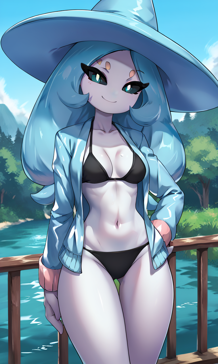 bikini hatterene looking_at_viewer medium_breasts standing