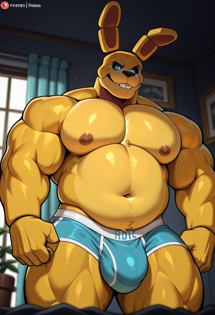 1boy, ai generated, blue eyes, civitai, dad bod, fazbear frights, five nights at freddy's, five nights at freddy's 4, into the pit, inviting, inviting to fuck, inviting to sex, inviting viewer, looking at viewer, male, male only, muscular, muscular male, pit spring bonnie (fnafitp), pittrap (fnaf), rabbit, rabbit humanoid, smile, smiley face, smiling, smiling at viewer, spring bonnie, spring bonnie (fnaf), springbonnie, underwear, underwear only, yellow body, yellow fur, yellow skin