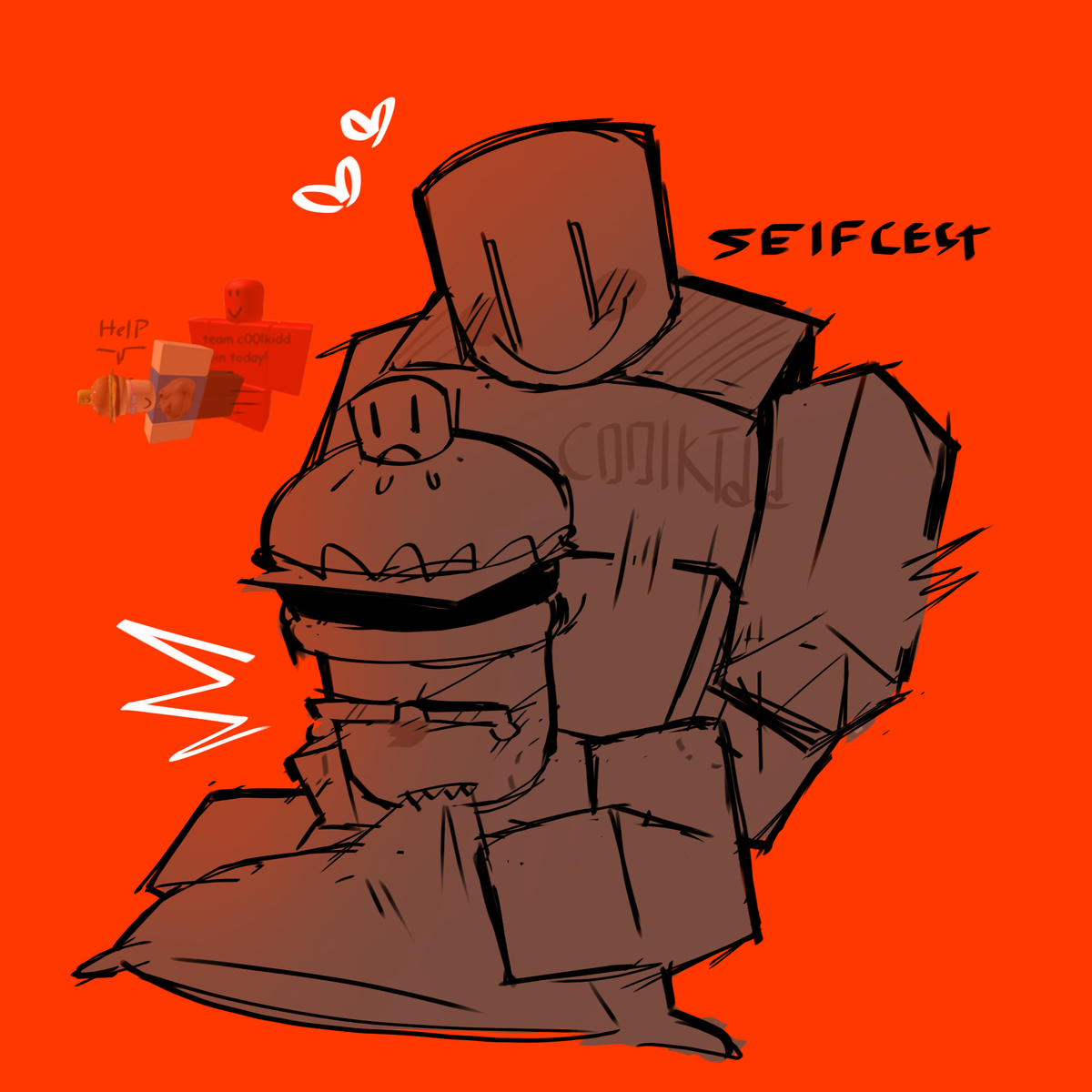007n7, anal, anal sex, blush, c00lkidd, gay, gay sex, male, not forsaken, roblox, robloxian, selfcest, sharp teeth, yaoi