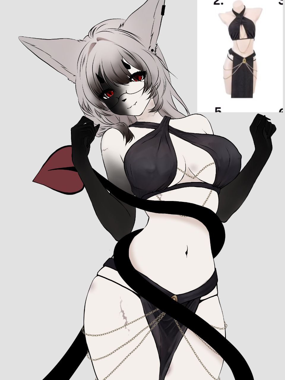 _pvp_vwv_owo_ alice_luft bell black black_dress black_panties cat_suit chibi choker choker_bell clothing cute cute_demon demon_dress demon_fox demon_girl demon_horns demon_princess demon_tail dress feline female fox_ears fox_girl grey grey_fox grey_hair grey_hair_female horny horny_female kumiho lingerie lingerie_cat_suit lingerie_only little lustful neko neko_girl princess small smoll thighs waist
