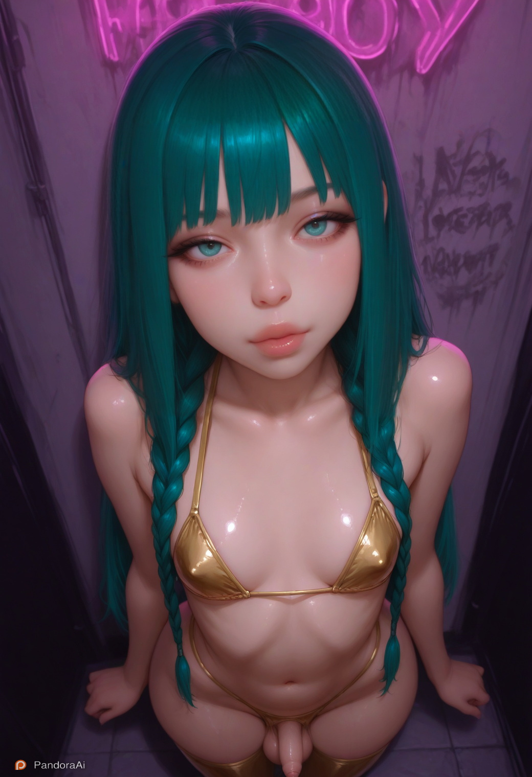 ai generated, anus, artist name, artist upload, ass, ass focus, balls, breasts, gay, gay male, half-dressed, hi res, hips, huge cock, huge hips, huge testicles, latex, legs, lips, lipstick, makeup, male, male only, penis, sissy, testicles, thick thighs, thong, tiny breasts, tiny waist, trans
