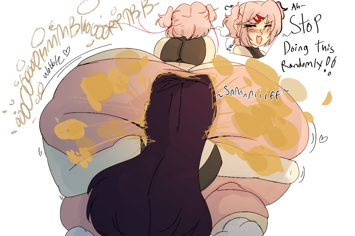 2girls, blush, doki doki literature club, enjoying farts, face in ass, fart, fart cloud, fart fetish, fart sniffing, female, female only, female/female, flustered, gigantic ass, grabbing ass, grabbing butt, huge ass, human, lesbian, lesbians, melissaalli, natsuki (doki doki literature club), pink hair, purple hair, simple background, sniffing, sniffing ass, sniffing butt, sniffing farts, wobble, wobbling ass, yoga pants, yuri, yuri (doki doki literature club)