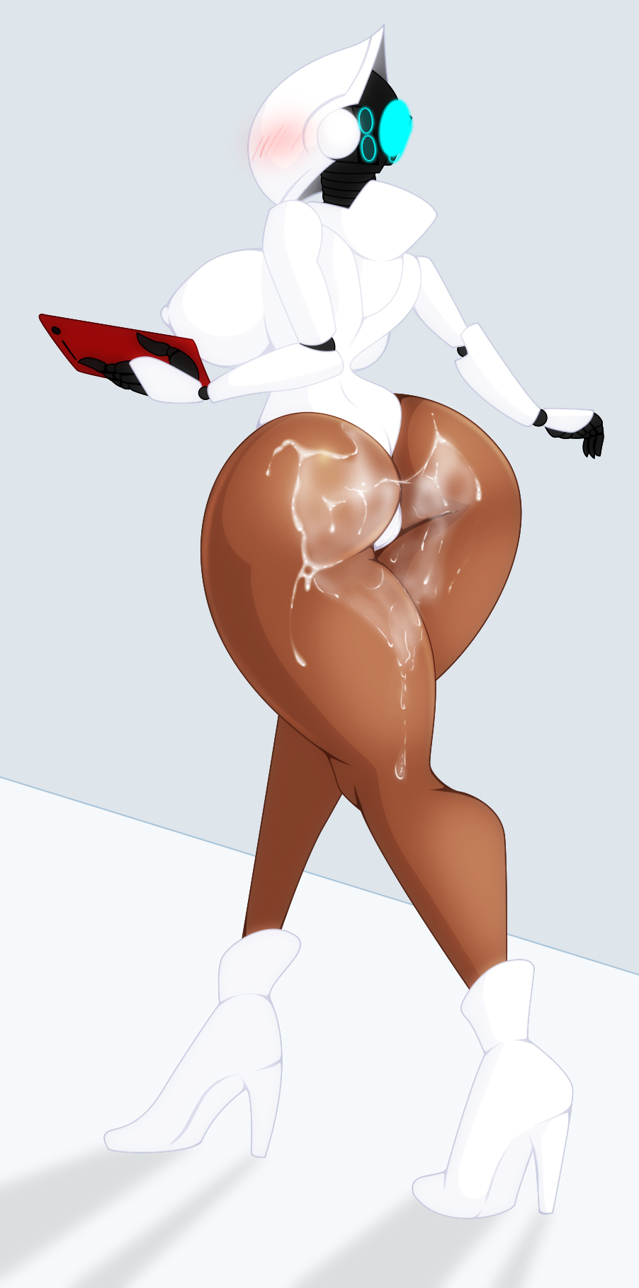 ass big_ass big_butt big_hips big_thighs blush breasts butt clothes cum cum_on_ass dark-skinned_female dark_skin female footwear haydee haydee_(game) high_heels huge_hips jrvanesbroek large_breasts large_hips machine nipples robot solo thick thick_thighs walking wide_hips