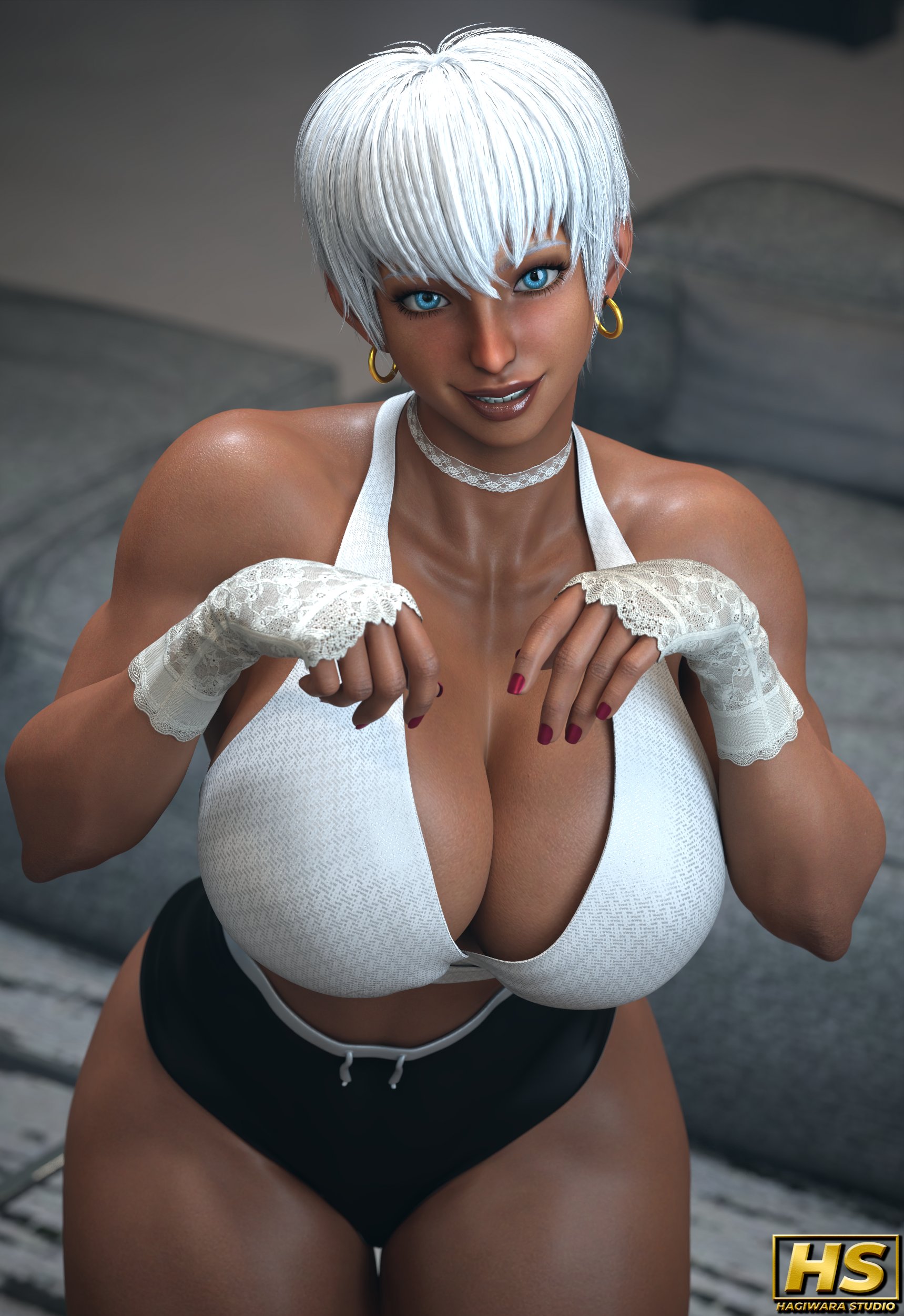 1girls, 3d, 3d (artwork), african, african female, ass, big ass, big breasts, breasts, bust, busty, capcom, chest, curvaceous, curvy, curvy figure, dark skin, dark-skinned female, digital media (artwork), elena (street fighter), feet, female, female only, hagiwara studio, hips, hourglass figure, huge ass, huge breasts, large ass, large breasts, legs, nail polish, slim waist, street fighter, thick, thick hips, thick legs, thick thighs, thighs, voluptuous, waist, white hair, wide hips