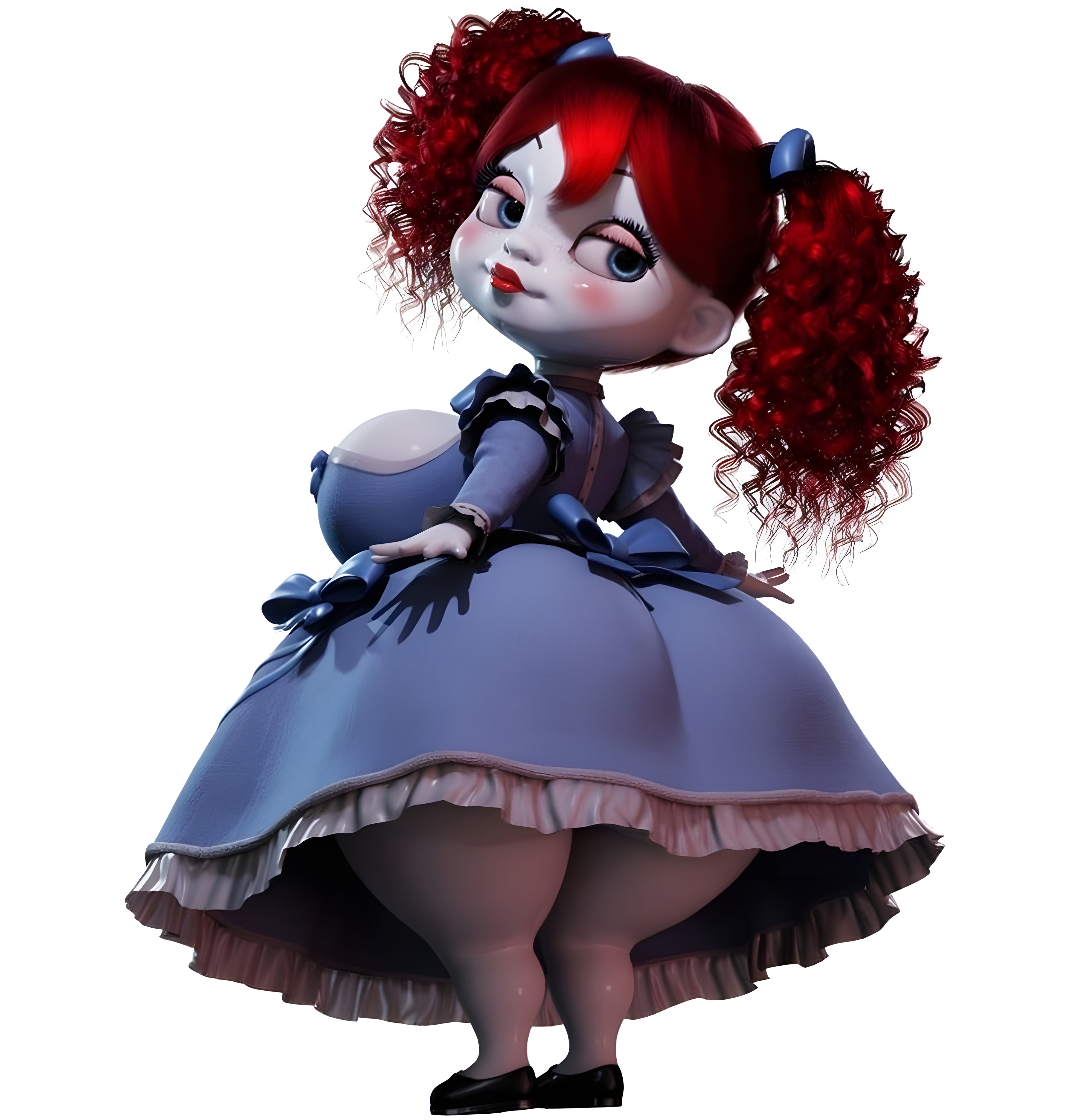 1female, 1girls, ai generated, anatomically incorrect, back view, big ass, big breasts, big butt, brasil louco, bubble ass, bubble butt, clothed, clothed female, curvaceous, curvy, curvy body, curvy figure, cute, doll, fat ass, fat butt, female, female only, front view, full body, fully clothed, huge breasts, large ass, looking at viewer, looking back, looking back at viewer, mob entertainment, poppy (poppy playtime), poppy playtime, seducing, seducing viewer, seductive, seductive look, seductive smile, sexy, sexy body, sexy pose, shortstack, simple background, solo, solo female, solo focus, tagme, teen, teen girl, teenage girl, teenager, thick ass, thick body, thick butt, thick thighs, voluptuous, voluptuous body, voluptuous female, white background