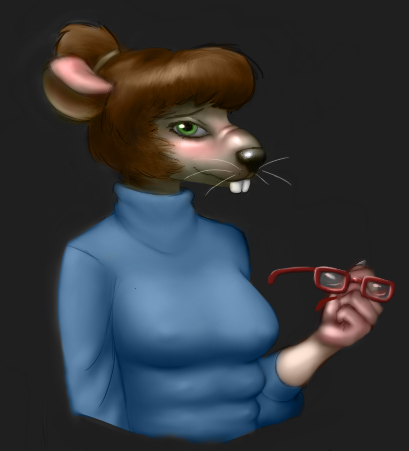 anthro anthrofied breasts buckteeth female female_only furry glasses irma_langinstein irma_langinstein_(tmnt_1987) multi_breast mutant rat rodent solo teenage_mutant_ninja_turtles tmnt_1987 transformation wererat