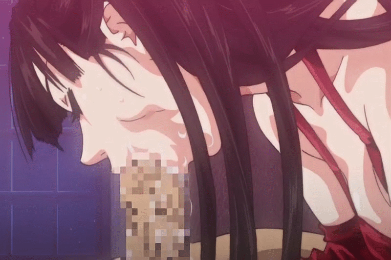 1boy 1girls allargando animated animated_gif aoyagi_(allargando) black_hair censored clothed_female_nude_male erection fellatio female gif hetero human long_hair male oral penis seto_yuuki straight teenager