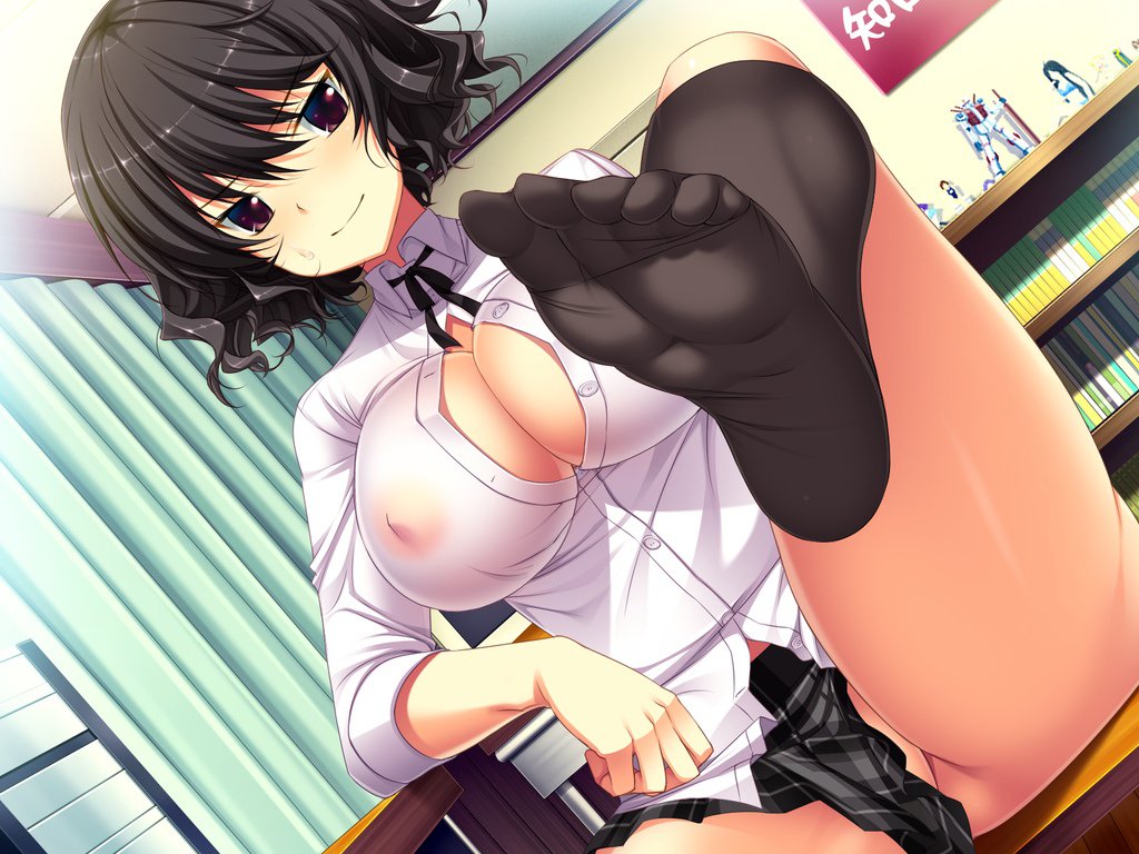 amakura feet femdom foot_lick game_cg kneesocks licking socks tenioha!_onna_no_ko_datte_honto_ha_ecchi_da_yo?