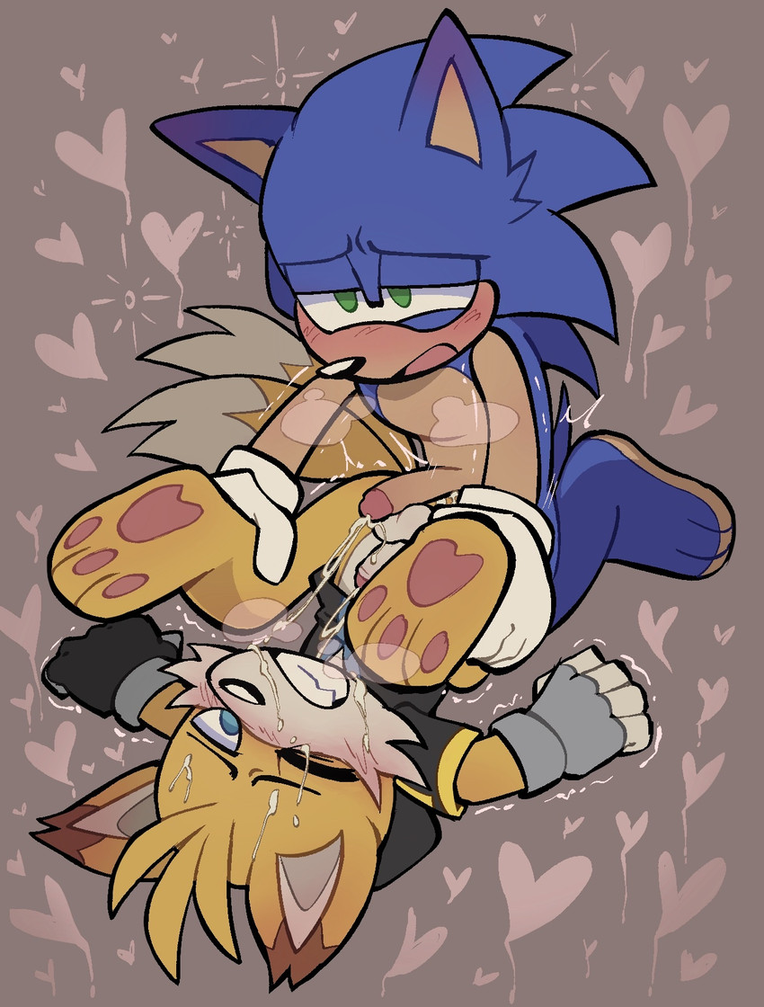 2boys, after anal, after sex, anal orgasm, anthro, anthro on anthro, balls, cum, cum on body, duncanscocc, gay, male only, netflix, sega, sonic (series), sonic prime, sonic the hedgehog, sonic the hedgehog (series), tagme, tails nine, yaoi