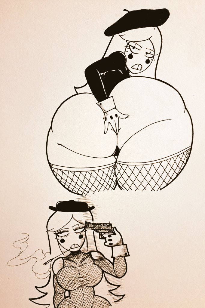 ass, beret, beret girl, big ass, big calves, black clothing, blonde hair, breasts, calves, fat ass, fishnet clothing, fishnet legwear, fishnet stockings, fishnets, french female, giant ass, gloves, heels, huge ass, juliet (nutboiart8008), large ass, legs, light skin, makeup, mime, mime girl, nutboiart8008, strong legs, tagme, white makeup, white skin, yellow hair