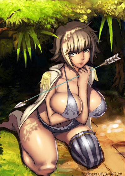 1girls arm_between_breasts arrow bluedemon13 breasts busty cleavage female female_only kuja_tribe marguerite one_piece solo tagme voluptuous