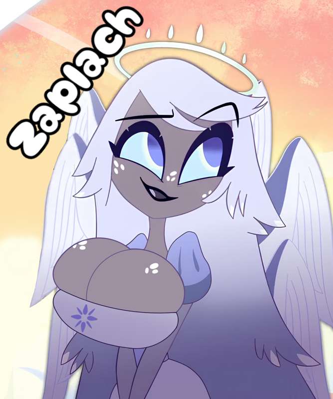 2d, alternate version available, big breasts, edited screencap, emily (hazbin hotel), female only, hazbin hotel, tagme, vivziepop, zaplach