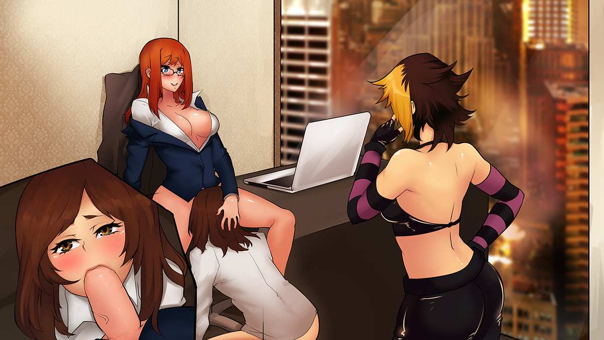 1boy, 1futa, 1girls, ass, balls, blowjob, bottomless, breasts, brown hair, cheating, cleavage, cuckold, cuckquean, curvy, erection, fellatio, female, femboysub, futa on male, futa penetrating, futa sans pussy, futa with female, futanari, gay sex, girly, intersex, knightgawain, large breasts, male, male penetrated, male sucking futa, male with female, netorare, ntr, oral, orange hair, penis, sissy, stealth oral, stealth sex, trap, under desk, under the table
