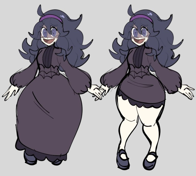 alternate costume, big ass, bottom heavy, hex maniac, hex maniac (pokemon xy), jamcassette, jammedvhs, jamvcr, pokemon, pokemon xy, smile, thighs