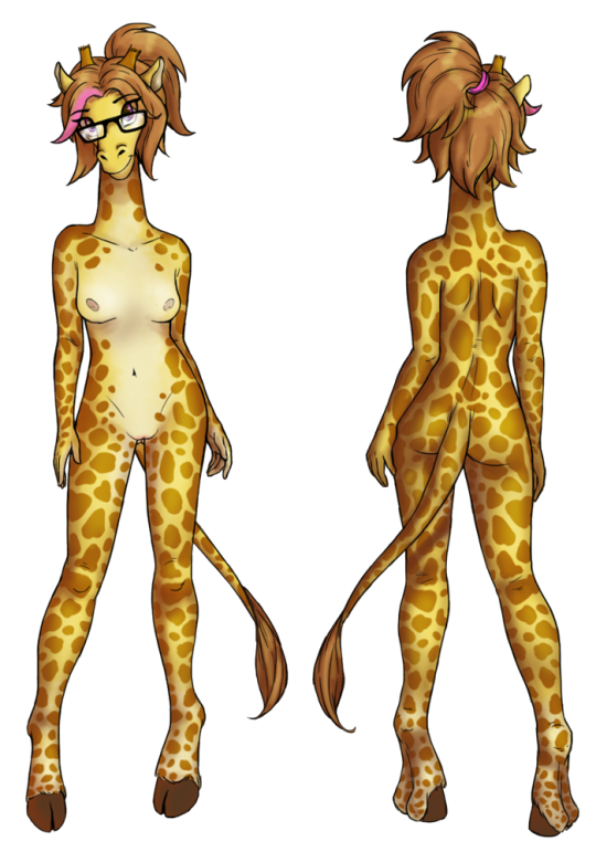 10s 2016 anthro ass celine_louison female giraffe kittyjar mammal pussy rear_view solo