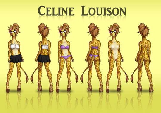 10s 2016 anthro celine_louison clothed clothing female giraffe kittyjar mammal partially_clothed pussy rear_view