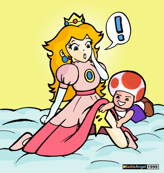 1990s 1999 20th_century battle_angel mario_(series) nintendo princess_peach skirt_lift starman_(mario) straight_hair super_mario_bros. toad_(mario) what