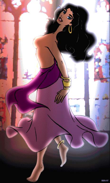 1990s 1997 1girls 20th_century ben_(artist) black_hair breasts disney esmeralda gypsy long_hair nipples the_hunchback_of_notre_dame topless topless_female