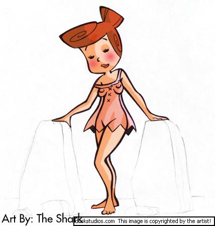 female female_only hanna-barbera human solo tagme the_flintstones the_shark wilma_flintstone