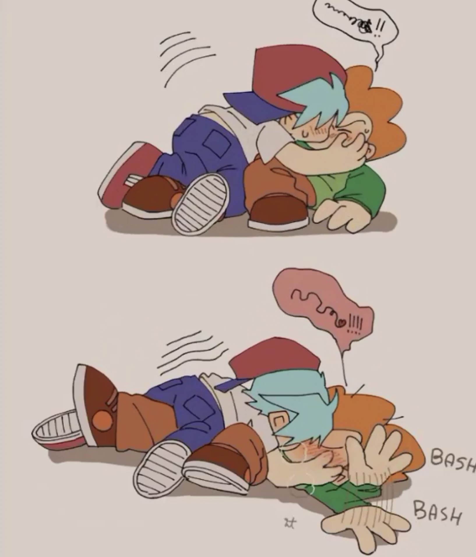 boyfriend (friday night funkin), faceless, faceless male, friday night funkin, gay, kiss, kissing, making out, male, male on male, male/male, newgrounds, pico (newgrounds), pico's school
