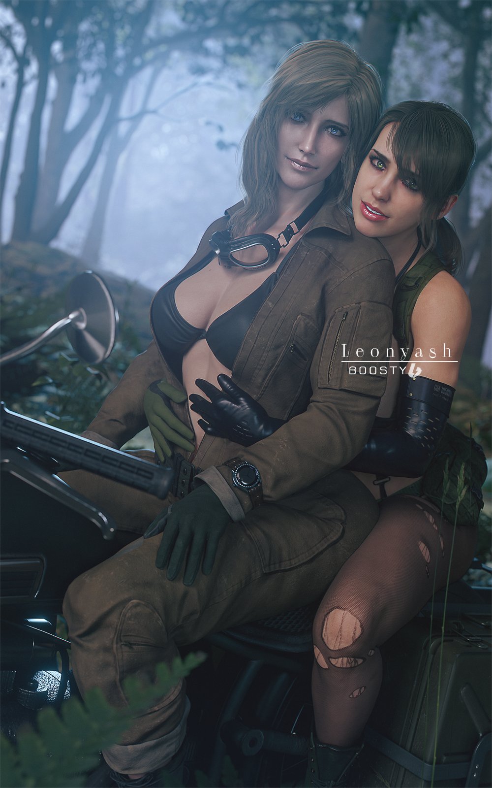 2girls, 3d, ass, big ass, big breasts, big thighs, breasts, bust, busty, curvaceous, curvy, curvy figure, eva (metal gear solid), fat ass, female, hips, huge ass, huge breasts, huge thighs, konami, large ass, large breasts, large thighs, leonyash3d, light-skinned female, mature, mature female, metal gear, metal gear solid, metal gear solid 3, metal gear solid v, quiet (metal gear), slim waist, thick, thick hips, thick legs, thick thighs, thighs, voluptuous, waist, wide hips